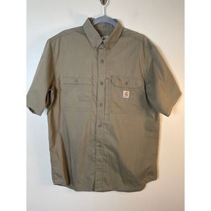 Carhartt Men's Short Sleeve Shirt Relaxed Fit Size Large Polyester Cotton Blend